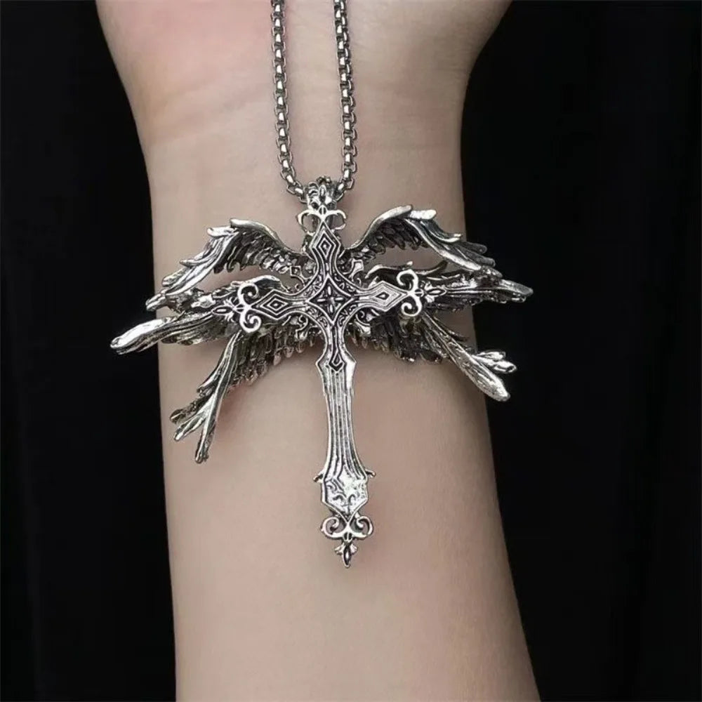 Jesus Wings Cross Necklace