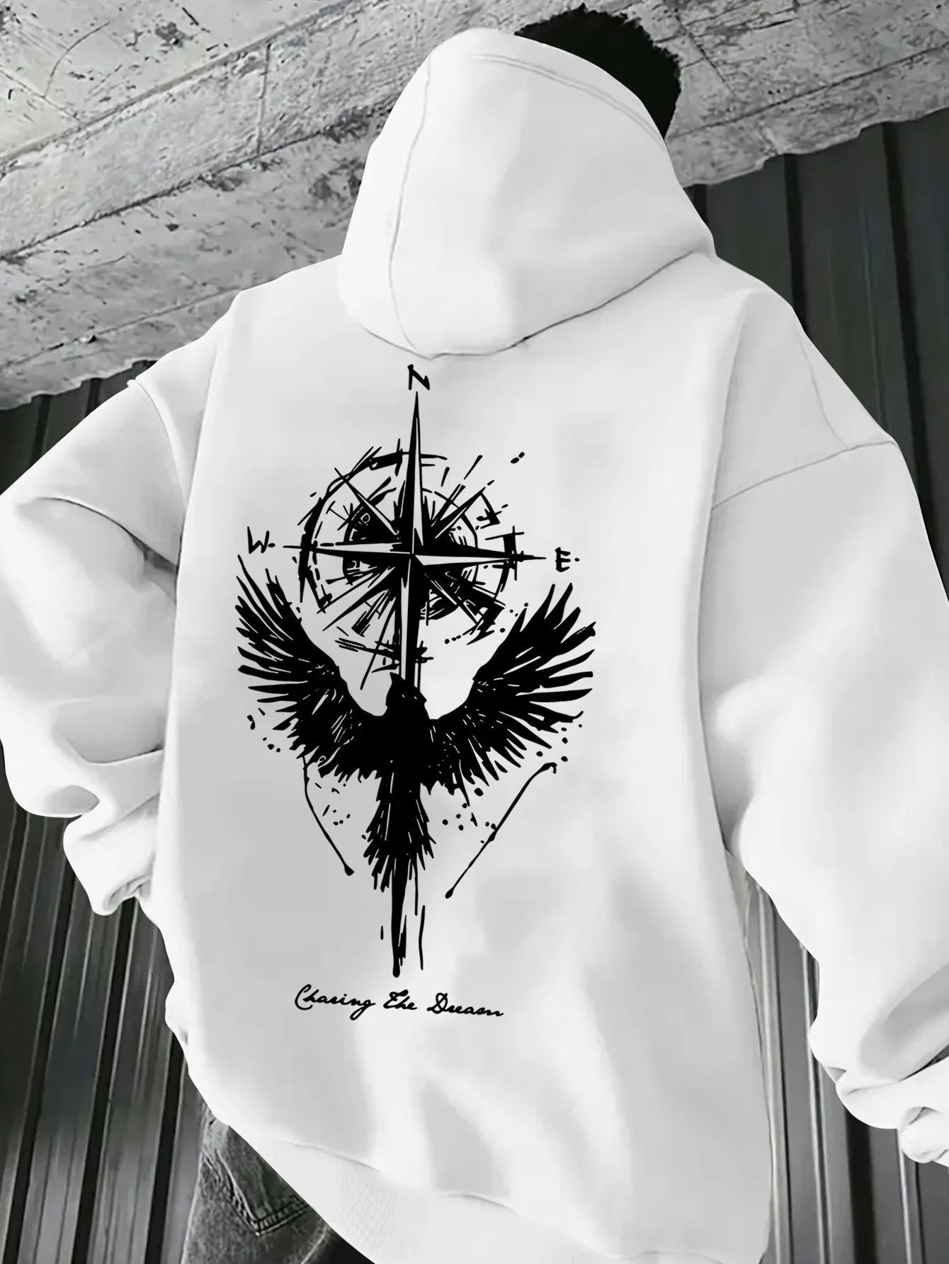 Gothic Compass & Wings Hoodie