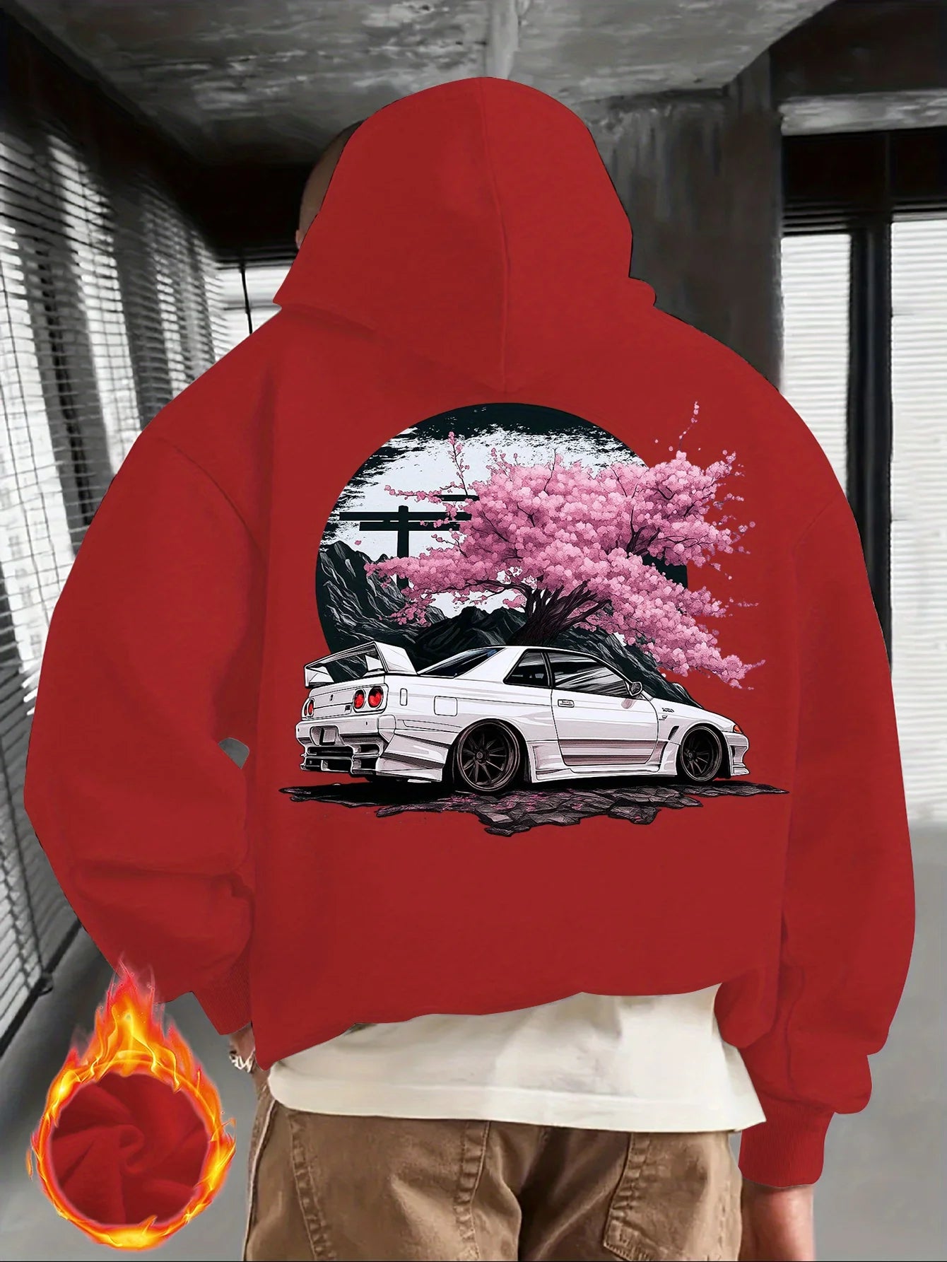 Japanese Car & Cherry Blossom Street Hoodie
