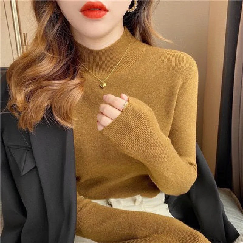 Retro Turtleneck Sweater – Warm Velvet Lined Pullover