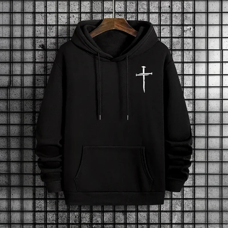 2025 Hot Sale Men's Hoodie Man of Faith Jesus Print Hooded Sweatshirts Autumn Winter Daily Casual Sporty Fashion Hoody Outerwear