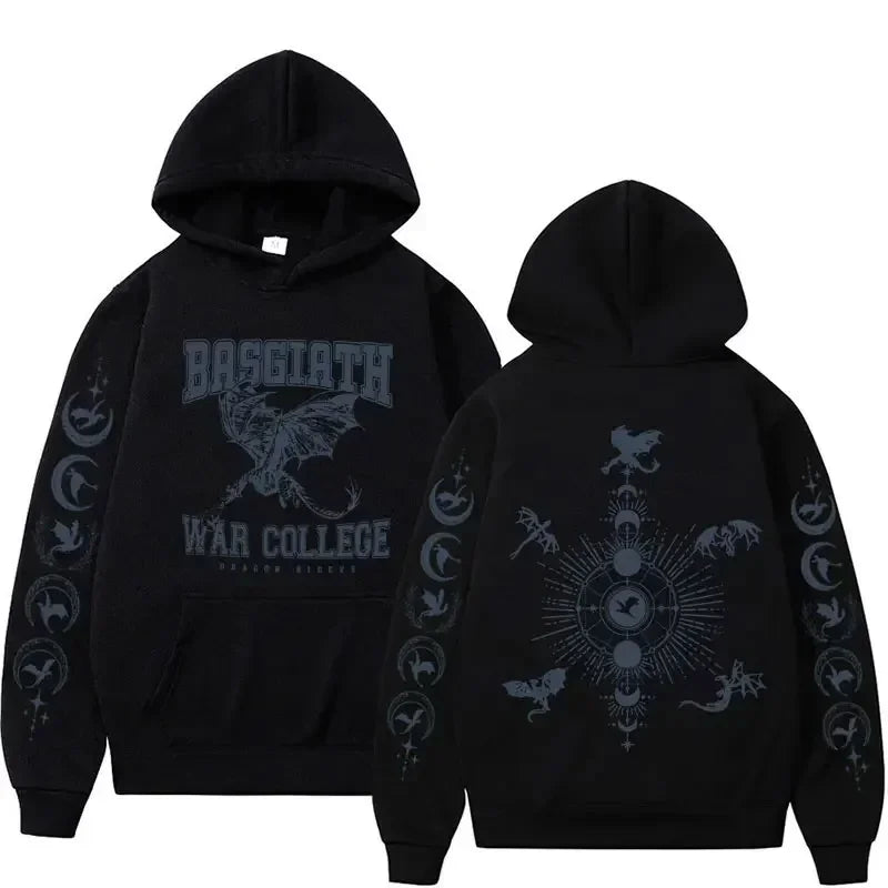 Autumn and winter men's long-sleeved sweatshirt Iron Flame Dragon Knight print Basgiath War men's and women's hooded sweatshirt