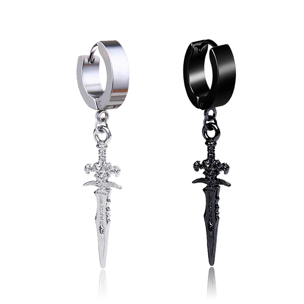 Dragon Sword Hoop Earrings