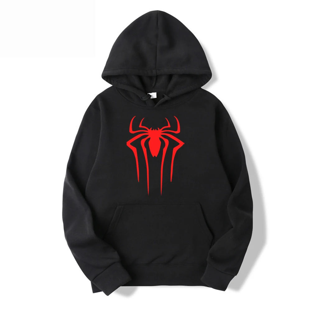 2024Fashion brand Men's Hoodie Casual Hoodie Sweatshirt Men's/Women's top Solid color printed spider hoodie sweatshirt