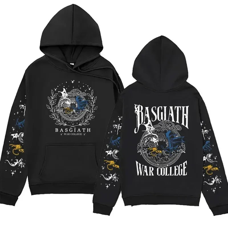 Autumn and winter men's long-sleeved sweatshirt Iron Flame Dragon Knight print Basgiath War men's and women's hooded sweatshirt