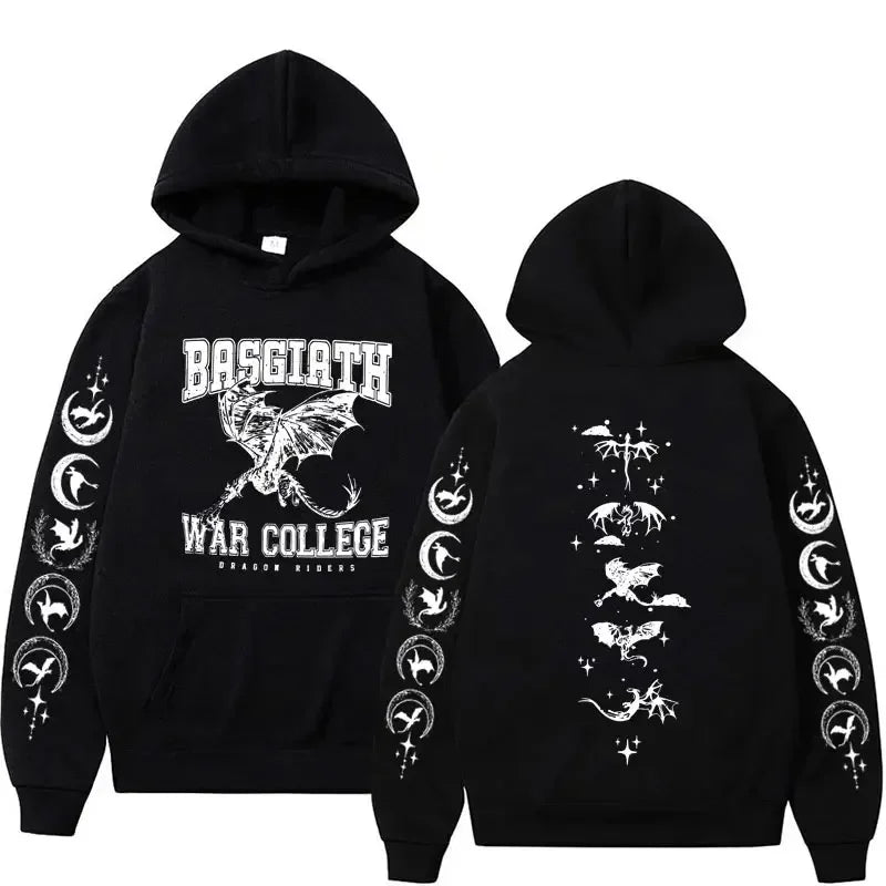 Autumn and winter men's long-sleeved sweatshirt Iron Flame Dragon Knight print Basgiath War men's and women's hooded sweatshirt