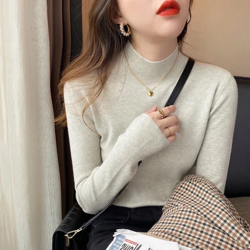 Retro Turtleneck Sweater – Warm Velvet Lined Pullover