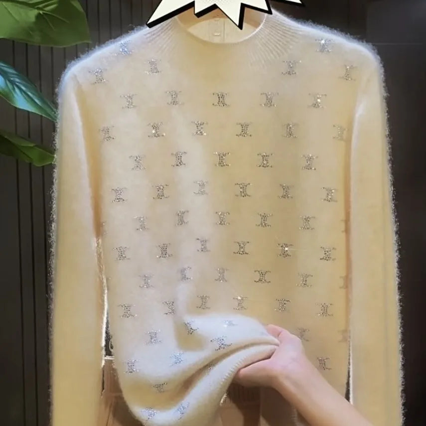 Sequin Knit Sweater – Women's Warm Pullover