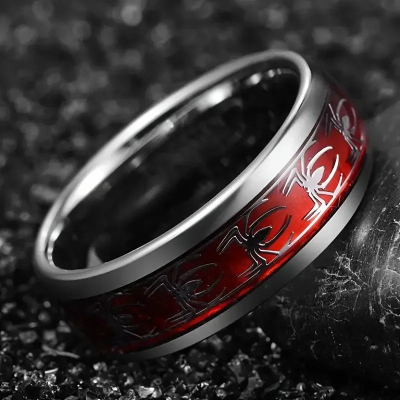Red Opal Spider Ring