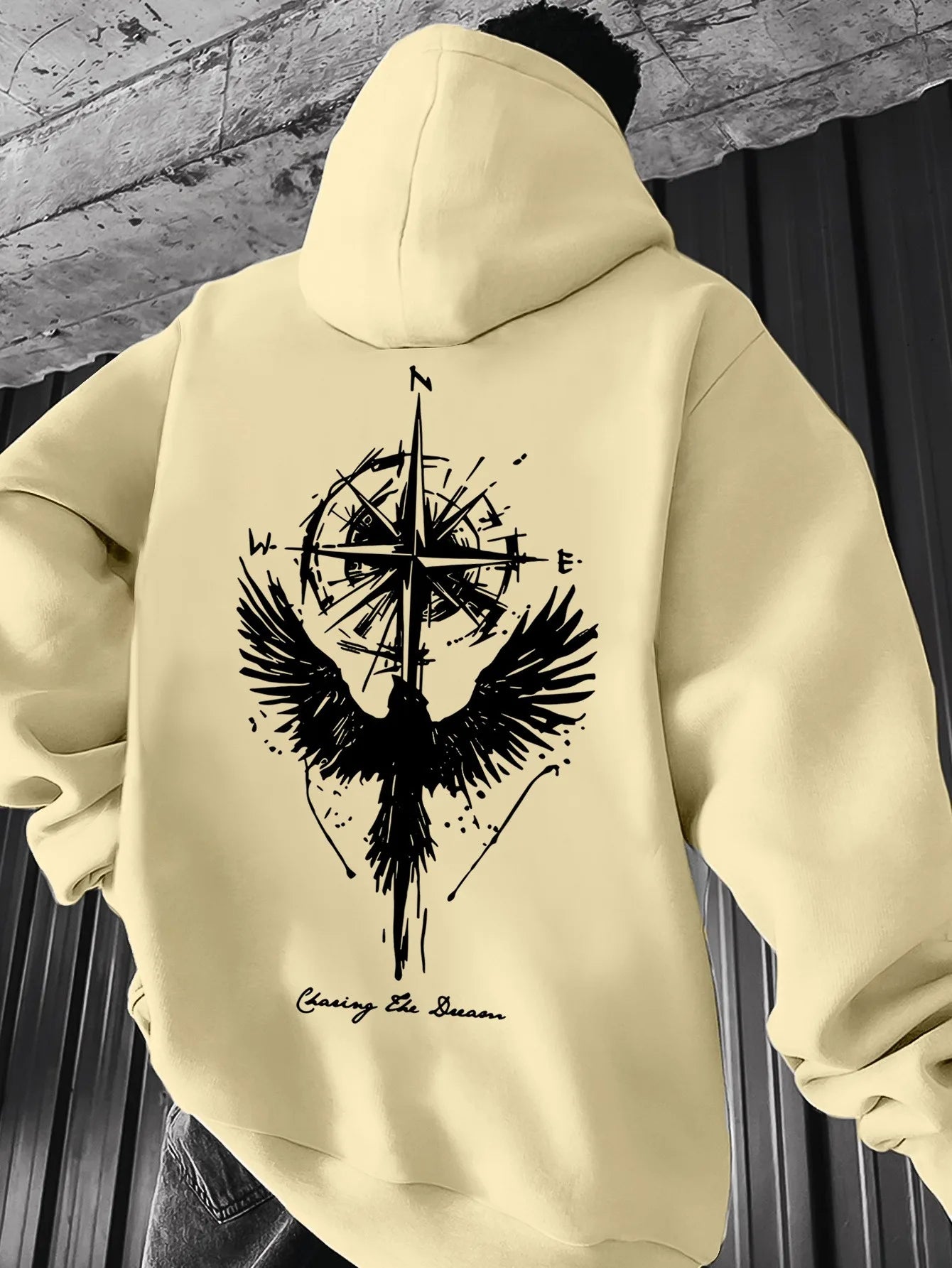 Gothic Compass & Wings Hoodie