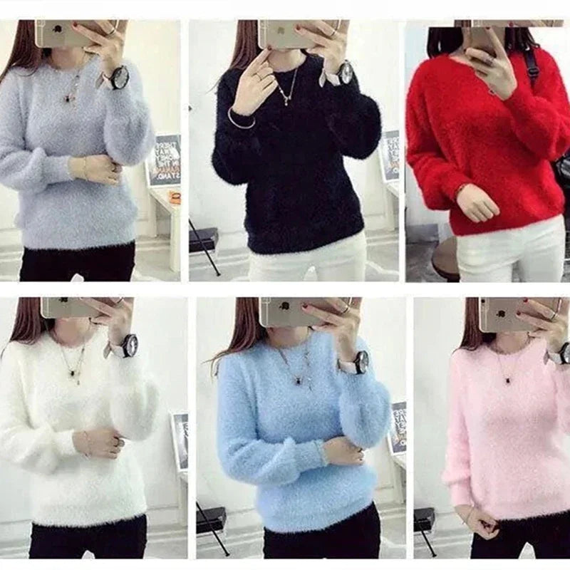 Soft Fleece Knit Sweater – Women's Pullover