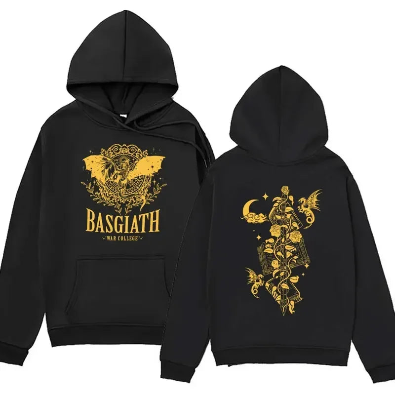 Autumn and winter men's long-sleeved sweatshirt Iron Flame Dragon Knight print Basgiath War men's and women's hooded sweatshirt
