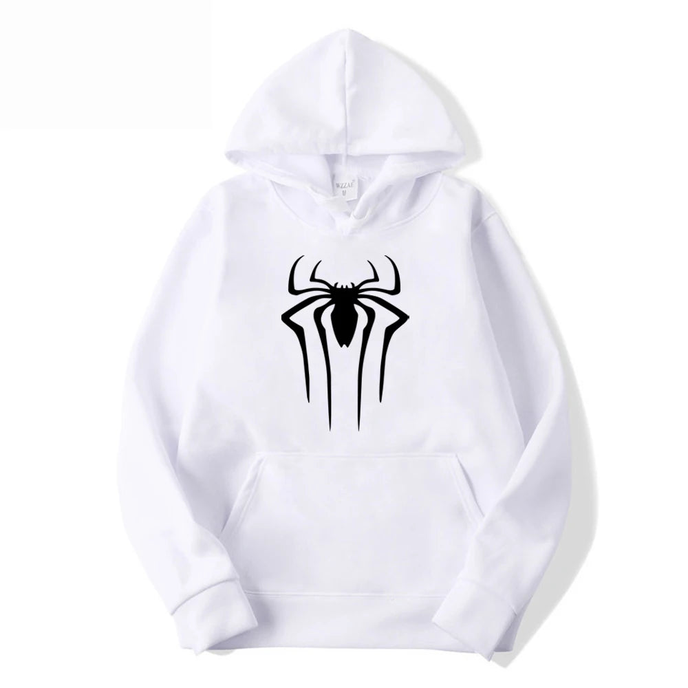 2024Fashion brand Men's Hoodie Casual Hoodie Sweatshirt Men's/Women's top Solid color printed spider hoodie sweatshirt