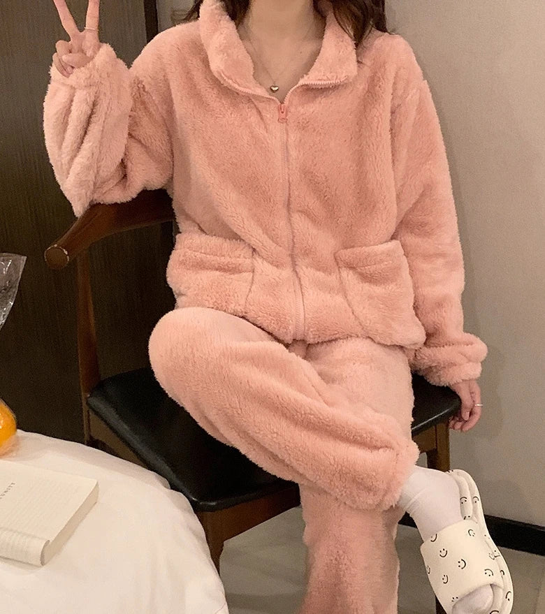 Women's Cozy Teddy Top & Pants Set