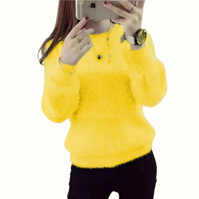 Soft Fleece Knit Sweater – Women's Pullover