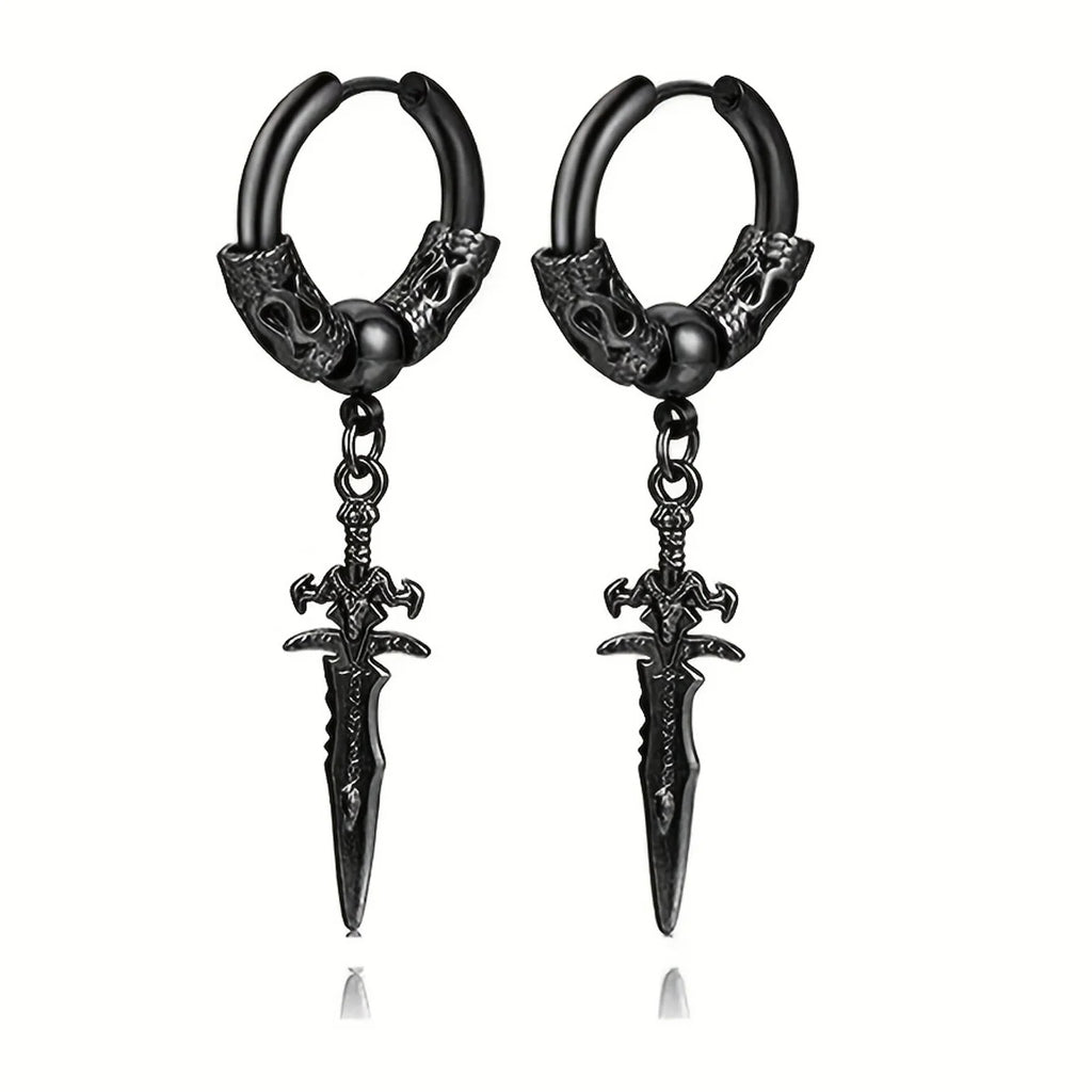 Dragon Sword Hoop Earrings