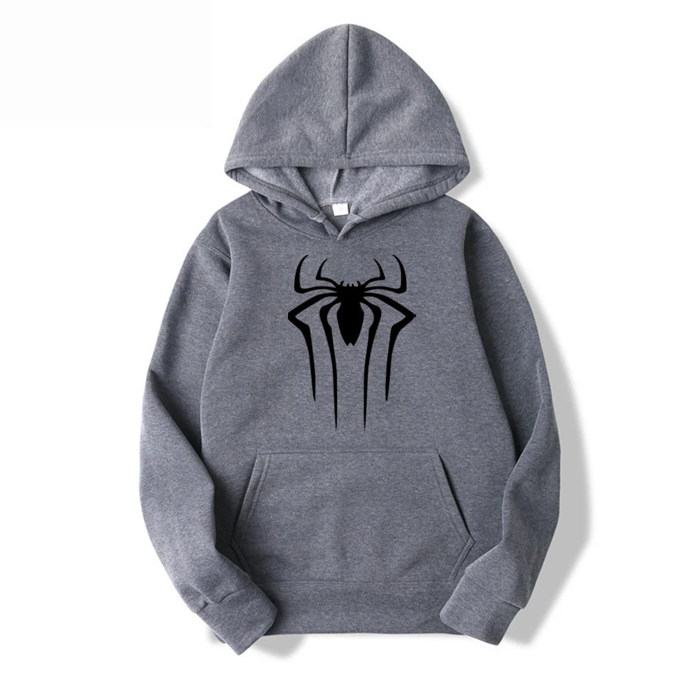 2024Fashion brand Men's Hoodie Casual Hoodie Sweatshirt Men's/Women's top Solid color printed spider hoodie sweatshirt