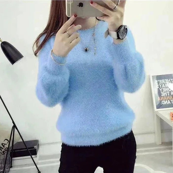 Soft Fleece Knit Sweater – Women's Pullover