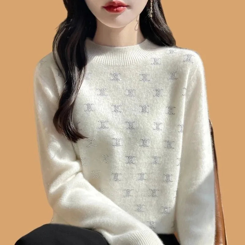 Sequin Knit Sweater – Women's Warm Pullover