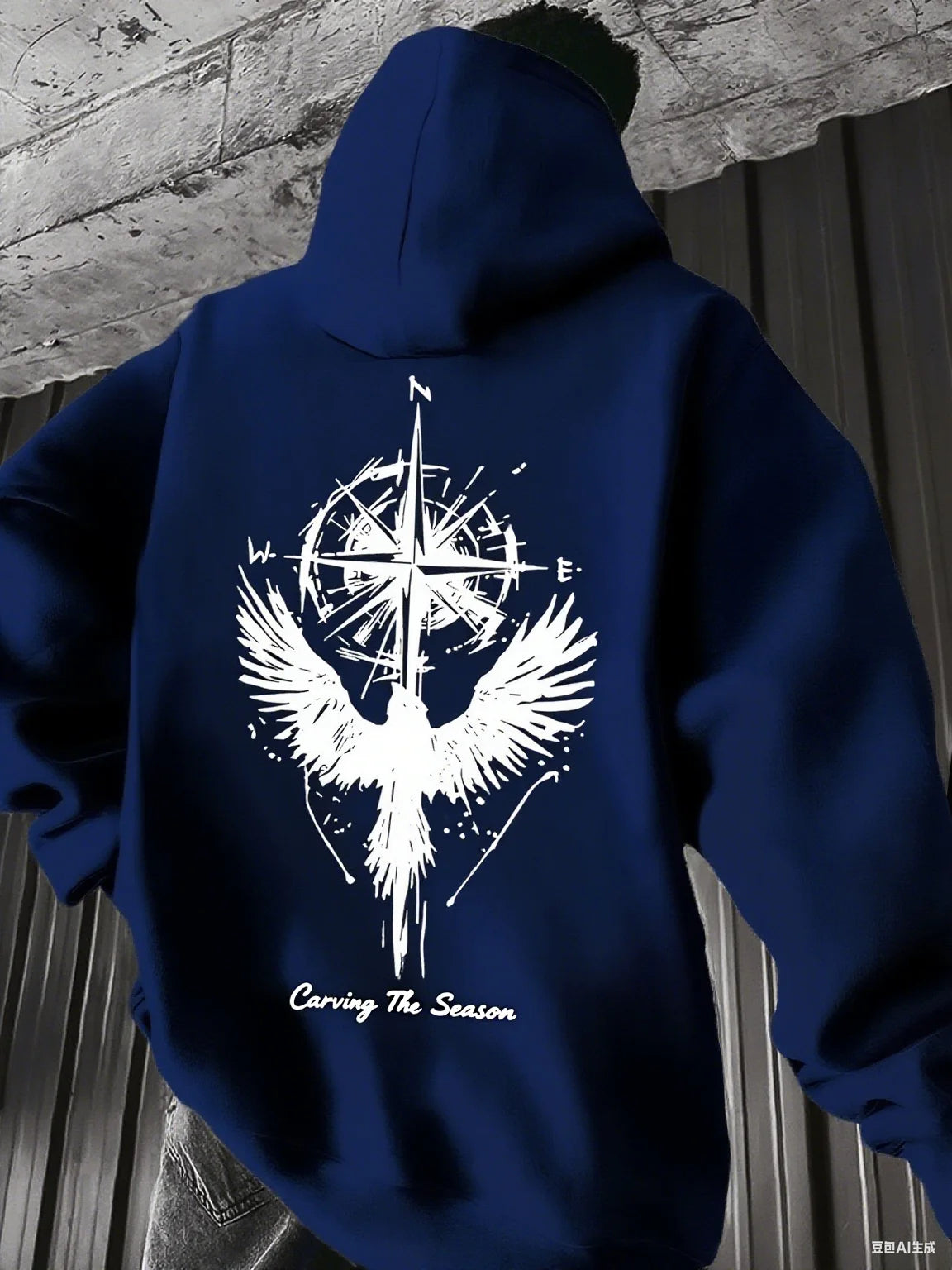Gothic Compass & Wings Hoodie