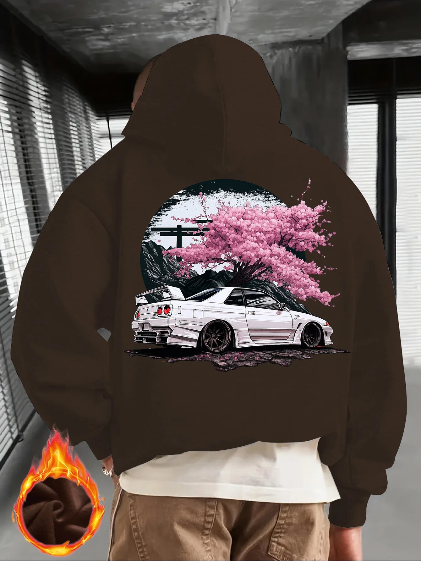 Japanese Car & Cherry Blossom Street Hoodie