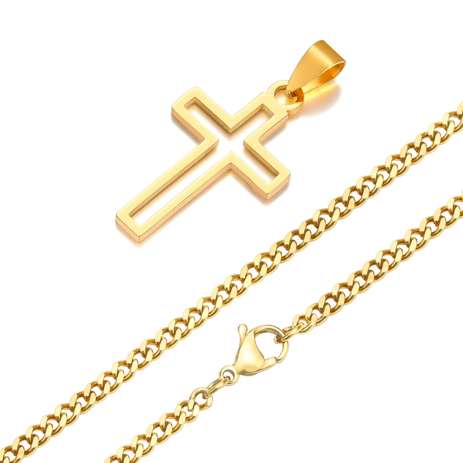 Hollow Cross Necklace