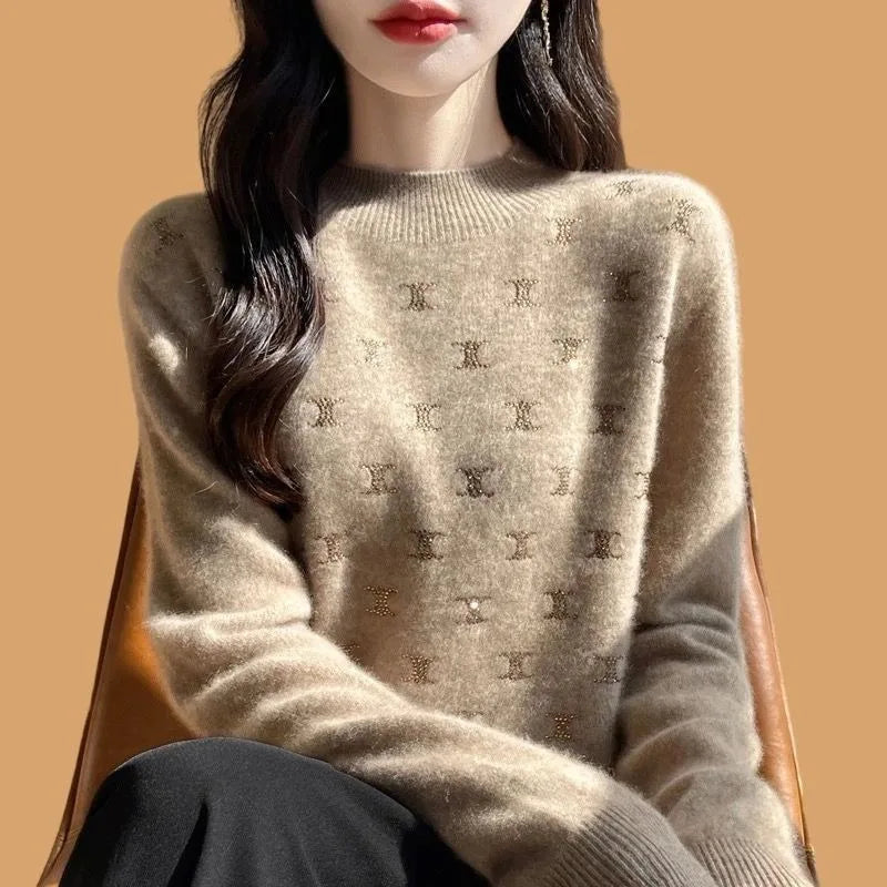 Sequin Knit Sweater – Women's Warm Pullover